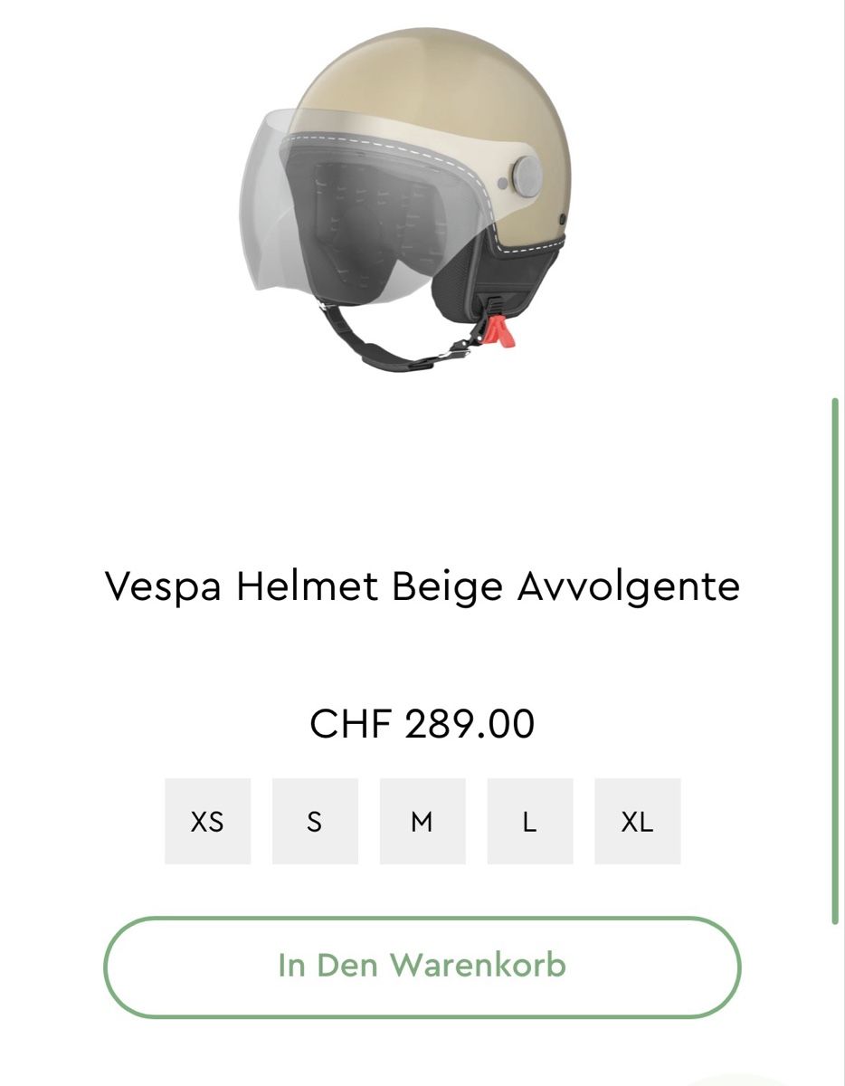 Vespa Caschi & visiere: NEU Vespa Helm beige, grösse S – Nuovo e nell'imballaggio originale da Abtwil SG venduto da cagostini 3