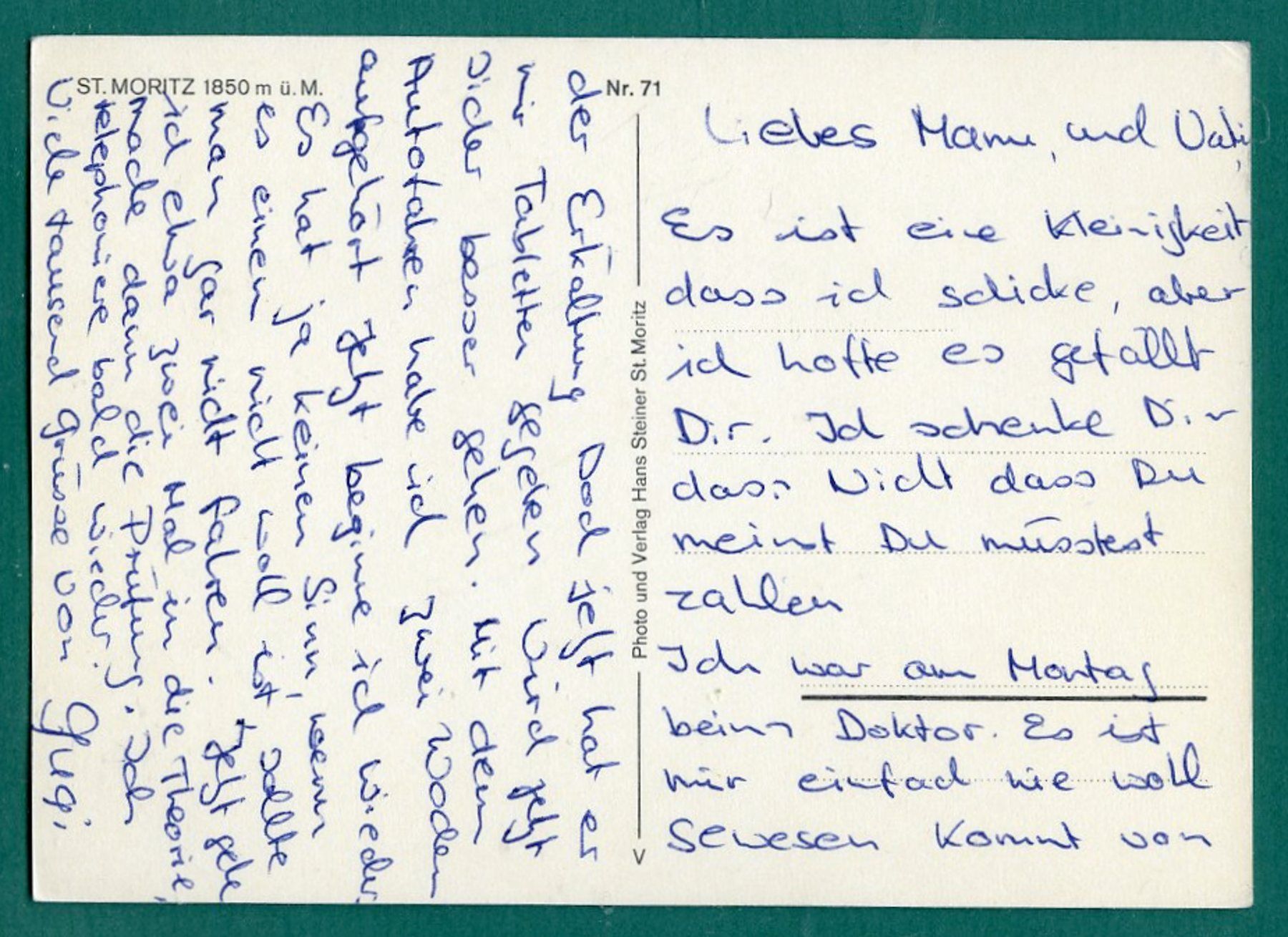Cartoline postali: St. Moritz-Dorf, ungelaufen, Grossformat – Usato da Sargans venduto da Hausi1951 1