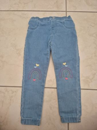 Mädchen Jeans hellblau Regenbogen Gr.98/104
