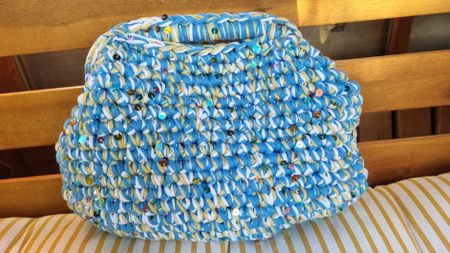 Sommer Must Have! Gehäkelte Tasche mit Pailletten, neu