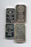 (1100) 4 x 10 g, Silberbarren, stgl