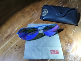 Ray-Ban Aviator Blau/Violett Spiegelglas inkl. Etui 