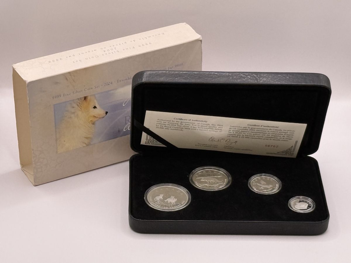 Tutti le monete: 2004 Kanada Arctic Fox Silbermünzen-Set – Usato da Zürich venduto da Circle-9-Coins
