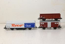 Güterwagen + Roco Clean HO/DC ohne OVP