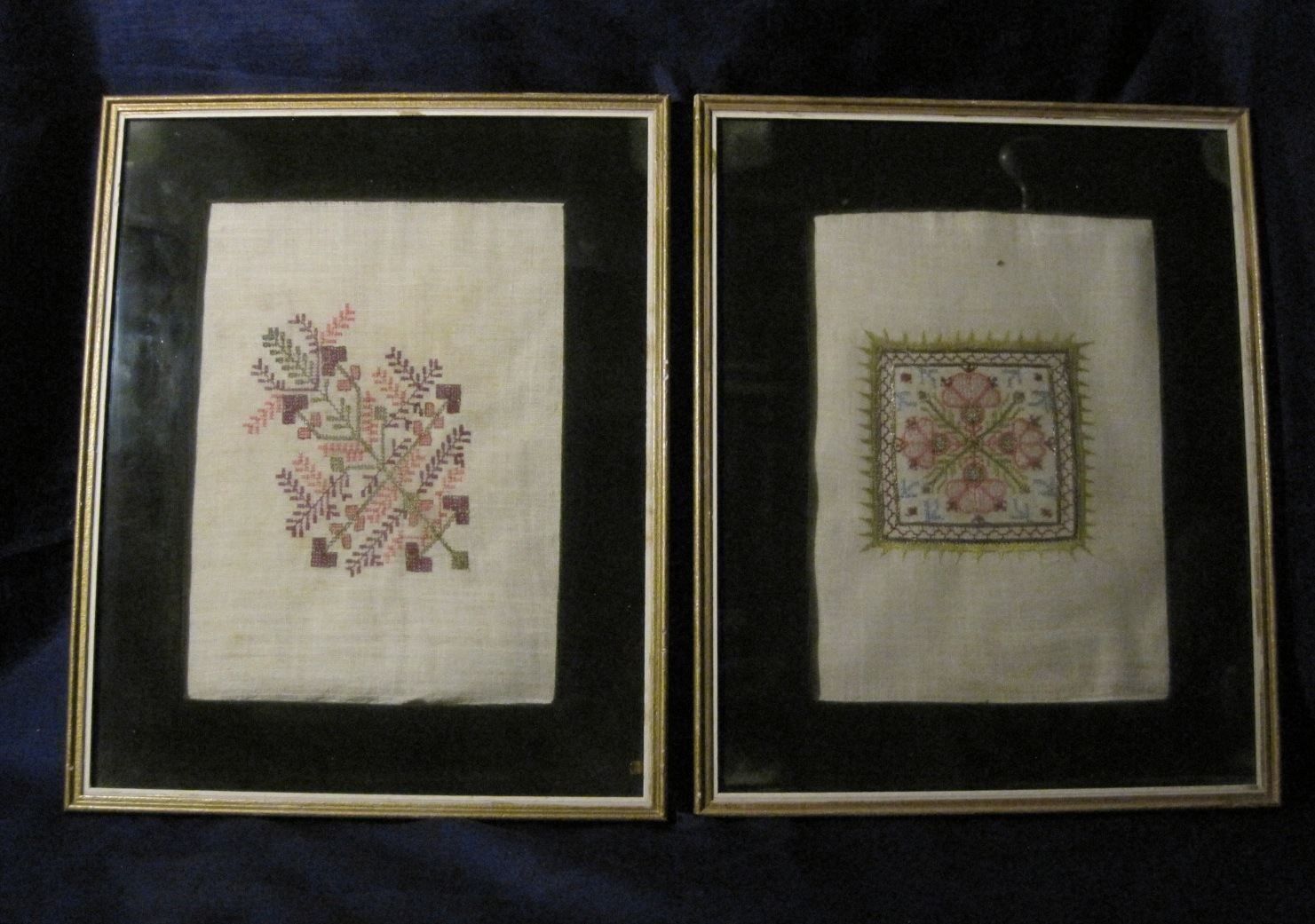 Leinwände & Keilrahmen: 2 tableaux broderies sous verre 1940-50 – Gebraucht aus Genève von DELIRBEADS 1