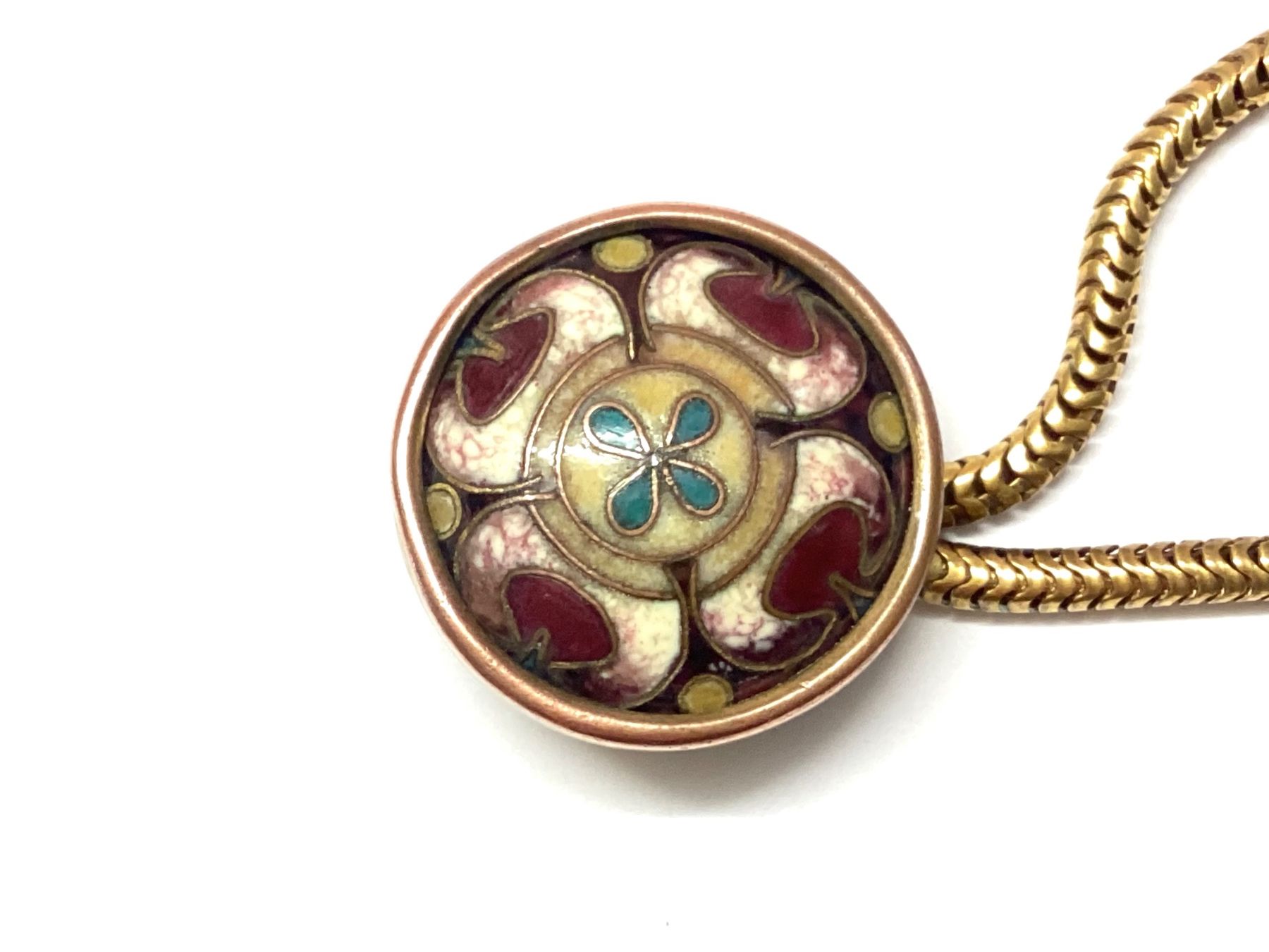 Spille & Fermagli: Alte Doppelbrosche, Cloisonné Emaille, Schlangenkette – Usato da Eglisau venduto da mar_5rn2 1
