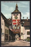 AK Liestal, Obertor mit Fassadenmalerei