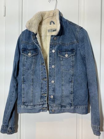 Warme Jeansjacke mit Teddyfutter, Gr. 36