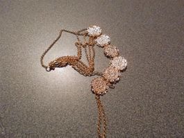 Fusskette goldfarbig/Blumenanhänger