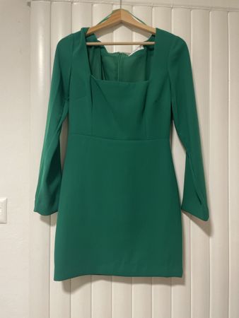 Mango Minikleid, Grün, Langarm, Gr. S – Perfekt für Herbst!