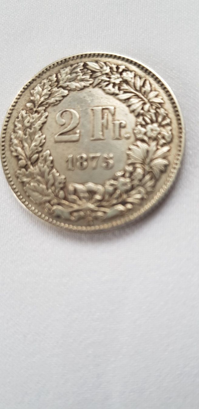 Alle Münzen: 2 Franken 1875 Schweiz – Gebraucht aus Dällikon von Toyfan 2