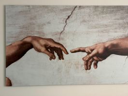 Alubondbild Ausschnitt „Die Erschaffung Adams“