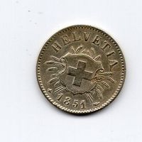 (979) Schweiz, 5 Rappen, 1851, top stgl