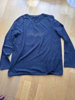 Damen Langarmshirt dunkelblau mit Strass Grösse M