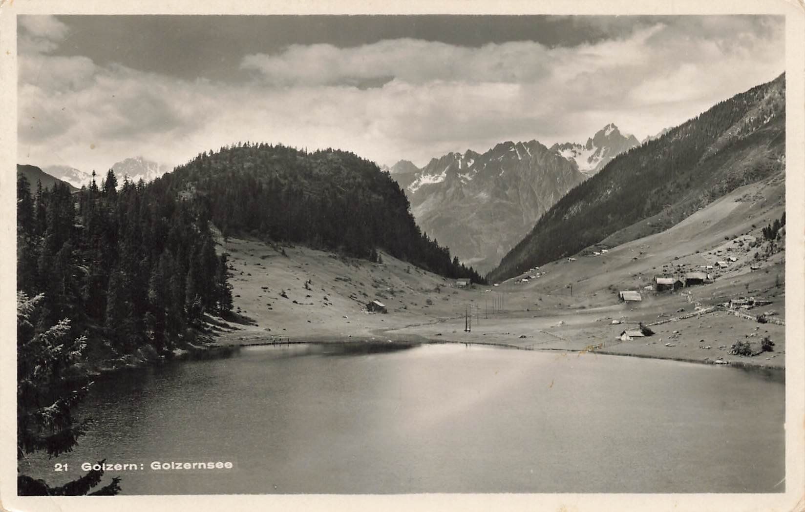 Ansichtskarten: Golzernsee mit Bergpanorama – Gebraucht aus Schwyz von Seffi56