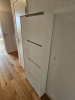 SCHUHSCHRANK 4 fächer, HOCHGLANZWEISS MIT HOLZ KOMBINATION