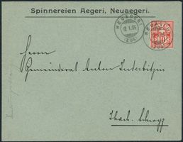 ZG Neuägeri - Brief - Baar - Menzingen - Unterägeri
