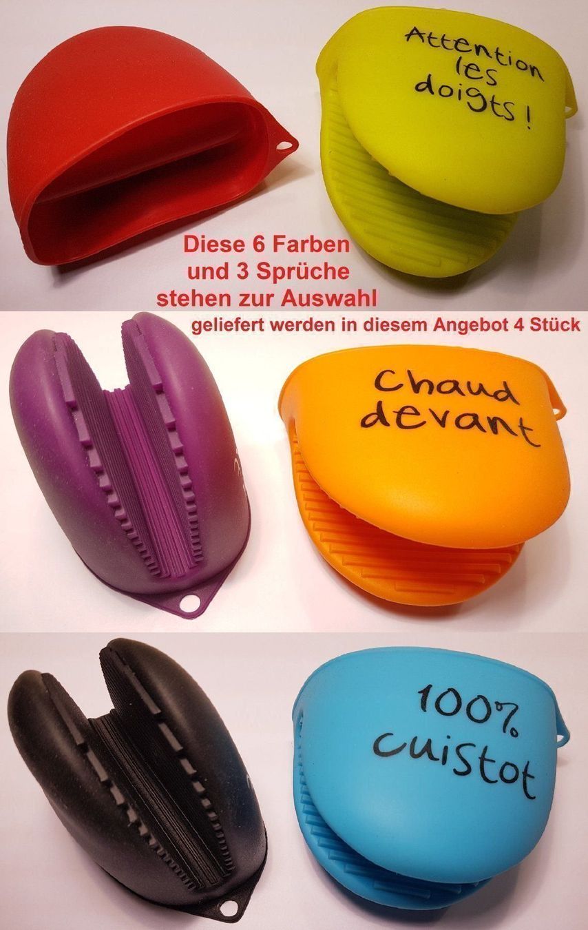 Cucine complete: 4 Rutschfeste Silikon-Schutz-Handschuhe – Nuovo e nell'imballaggio originale da Gasel venduto da CreaRex 1
