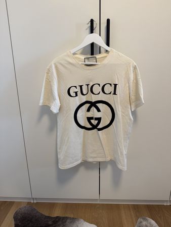 T-Shirt Gucci Logo weiss Baumwolle Herren Grösse L