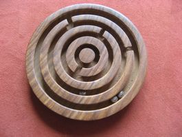 Geduldsspiel Labyrint aus Holz mit 3 Kugeln