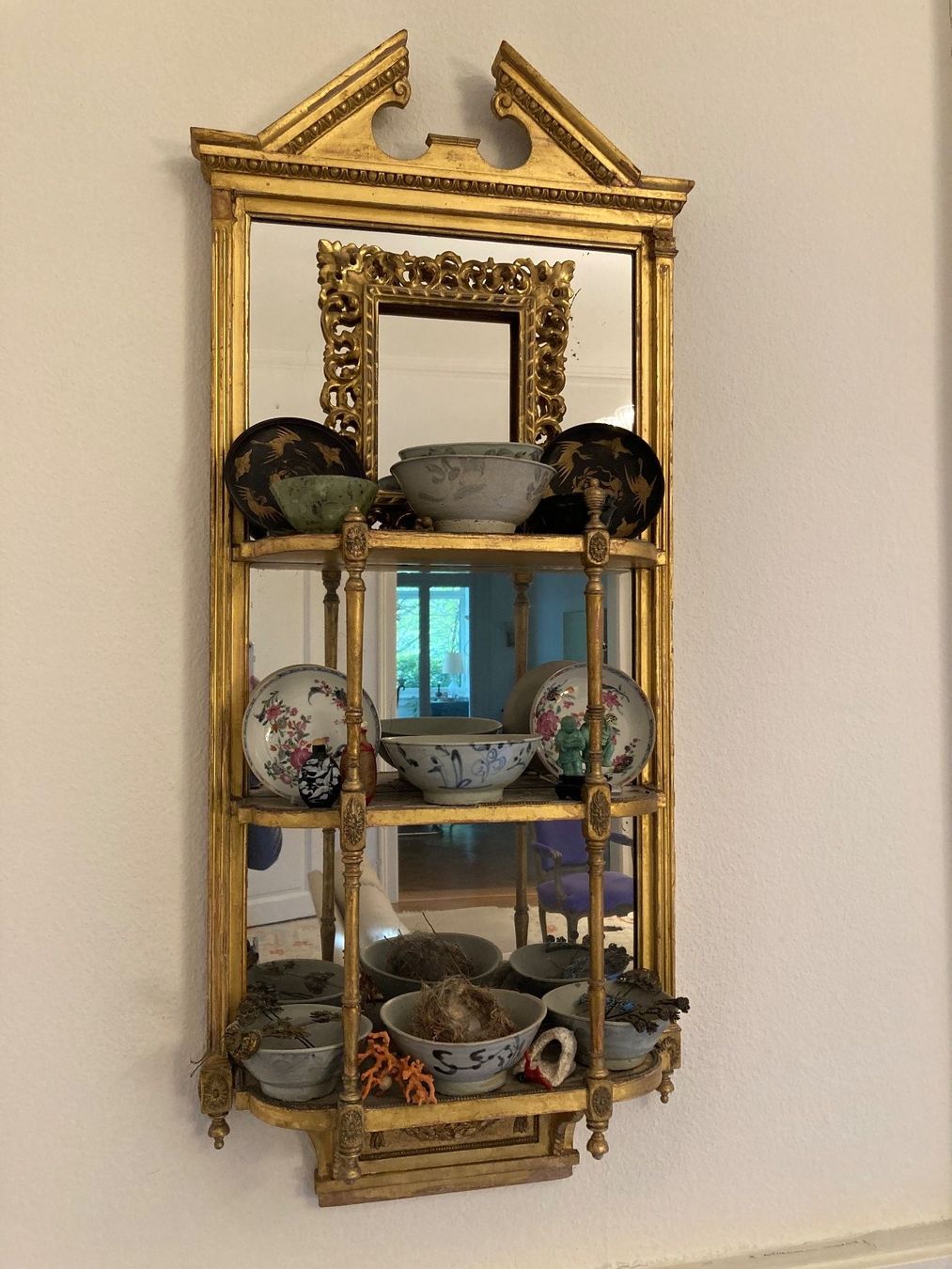 Scaffali: WUNDERSCHÖNE ETAGERE, ENGLAND, 110 x 45 cm, BLATTVERGOLDET – Usato da Zürich venduto da kostbares