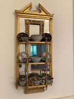 WUNDERSCHÖNE ETAGERE, ENGLAND, 110 x 45 cm, BLATTVERGOLDET