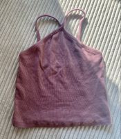Review Top Shirt Trägertop Violett Lila Taupe Oberteil Gr XS