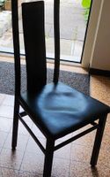 Sedia in ecopelle nera, seduta comoda, 8 pezzi