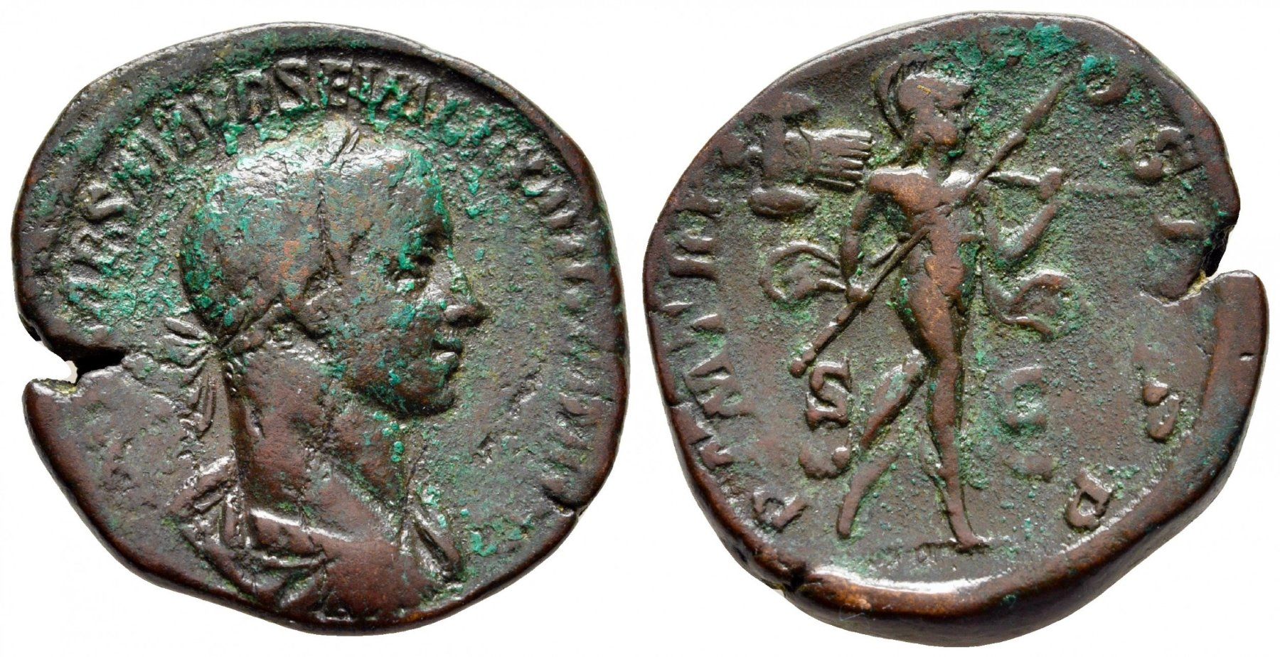 Tutti le monete: SEVERUS ALEXANDER Æ Sestertius (226 AD) – Usato da La Sarraz venduto da classicworldcoins