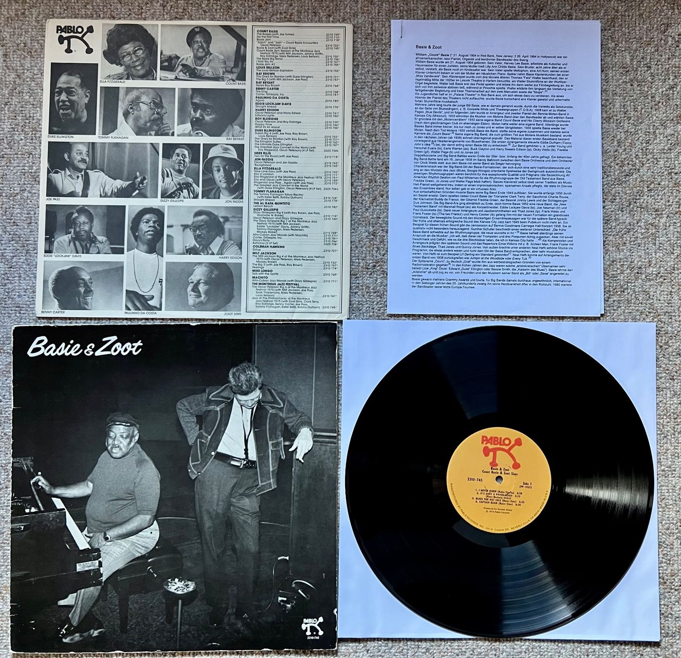 Dischi in vinile: LP Pablo Basie & Zoot  LP GEWASCHEN – Usato da Unterseen venduto da vinylmore