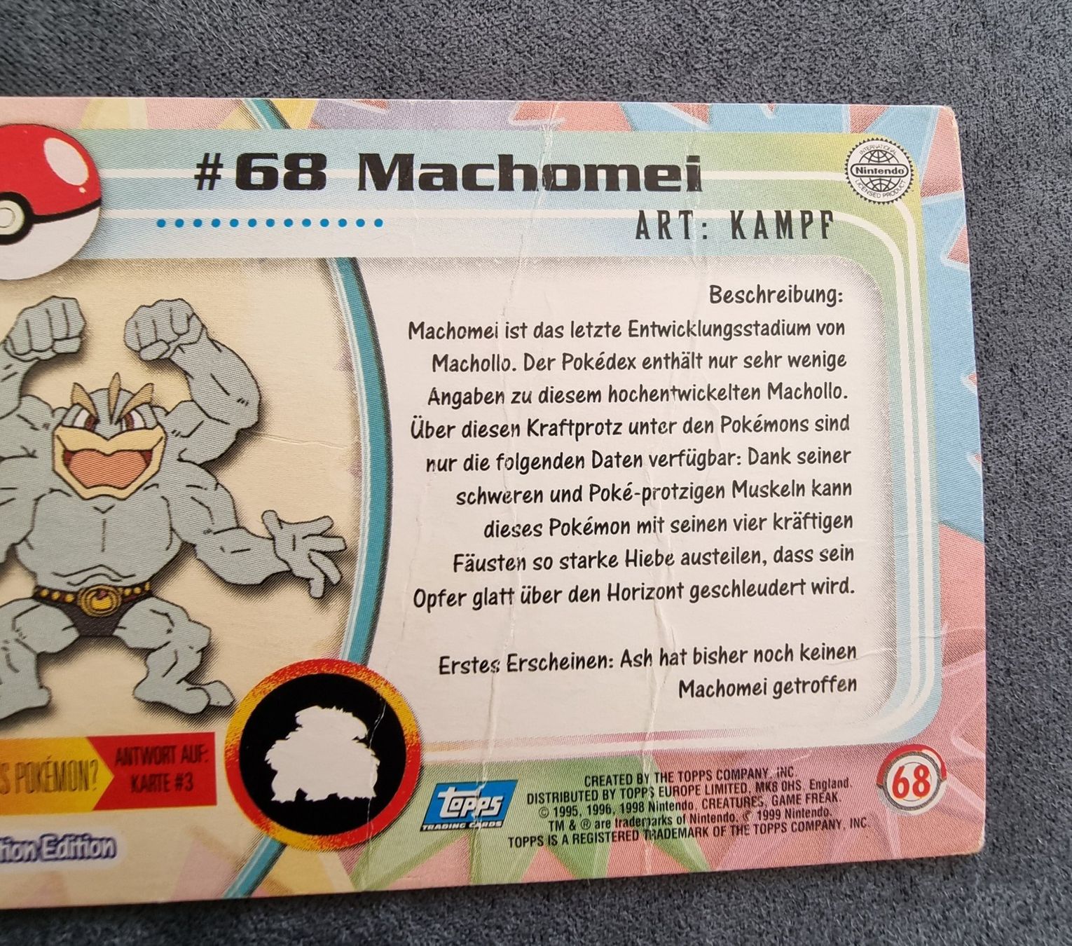 Pokémon Sammelbilder & Trading cards: Pokémon Topps Holo blau #68 Machomei – Gebraucht aus Roggwil BE von S_Cards 7