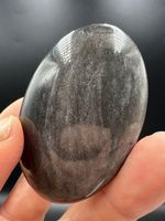Silber Obsidian Handschmeichler Heilstein