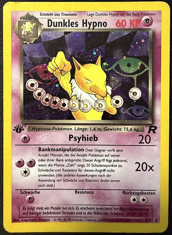 Pokémon Carte collezionabili: Pokémon Dunkles Hypno 9/82 Holo 1. Edition Deutsch – Usato da Müswangen venduto da Pokemoncollector
