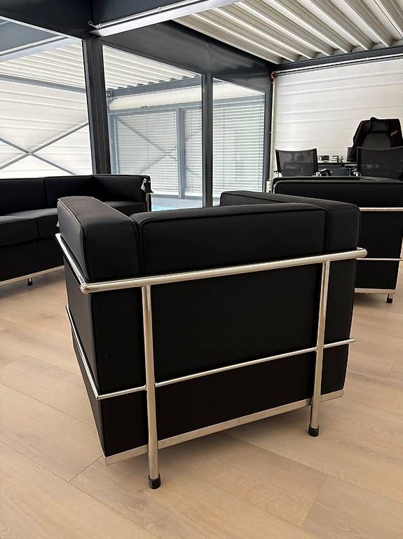 Divani: Sitzgarnitur Set/ 2 Sessel & 3-er Sofa- Echtleder Schwarz – Nuovo e nell'imballaggio originale da Münchenstein venduto da AndreHaus 1