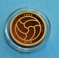 Goldmedaille 125 Jahre FC Basel, Auflage 125. Gold 10gr. 999