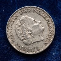 Münze Silber 1 Gulden Juliana 1955 Niederlande guter Zustand