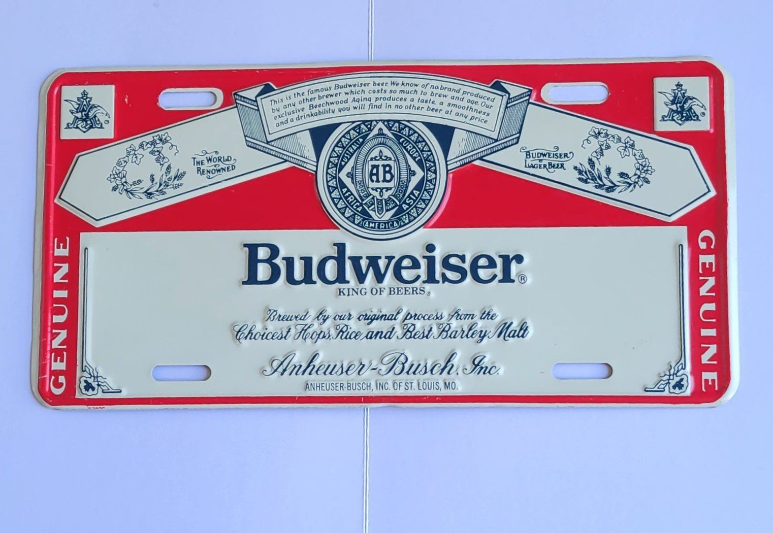 Budweiser Schilder: Budweiser Blechschild – Gebraucht aus Zürich von Avd