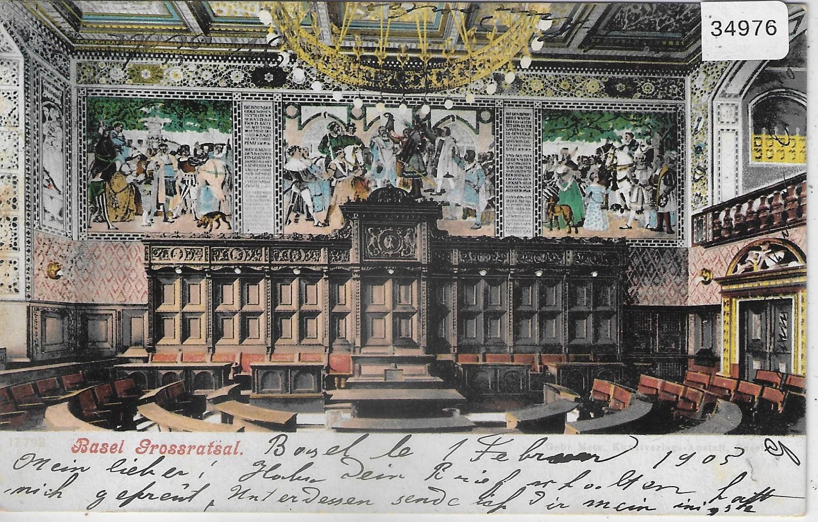 Cartes postales: Basel - Grossratsaal - Litho – D'occasion à Ettingen par Kartenplanet