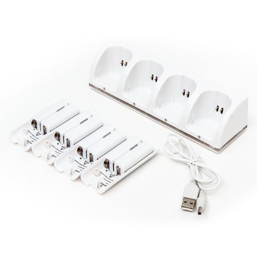 Caricabatterie: Wii Controller Ladestatio mit 4 Akku – Nuovo (secondo la descrizione) da Thun venduto da thunshop