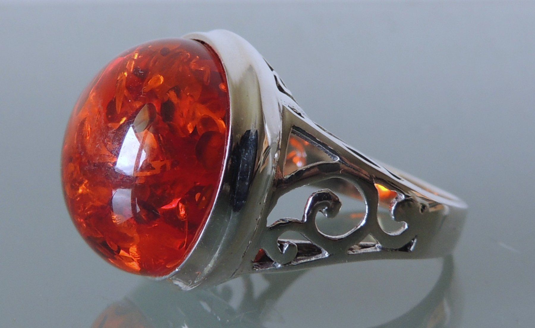 Ringe: Silber 925 Bernstein Fingerring Gr. 58 – Neu und originalverpackt aus Waldenburg von schaller707 1