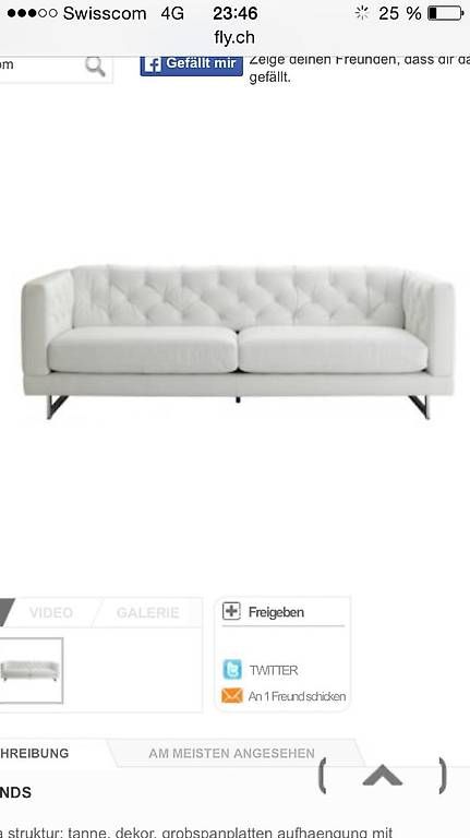 Divani: Ledersofa 3-er weiss Marke Diamons – Usato da Chur venduto da Stroemberg 2