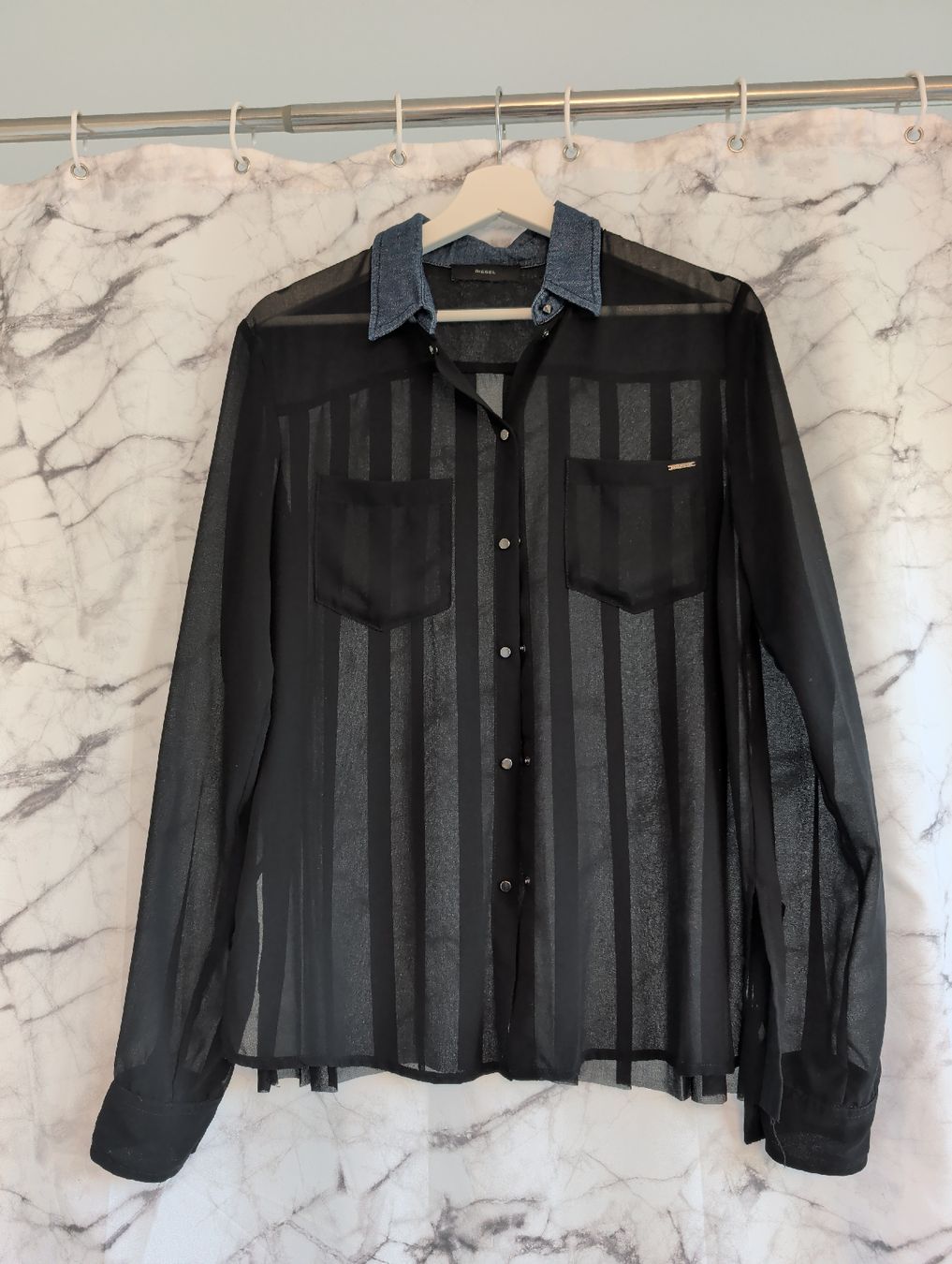 Diesel Camicette: Diesel Bluse transparent schwarz Grösse S – Nuovo (secondo la descrizione) da Lohn-Ammannsegg venduto da GuessT