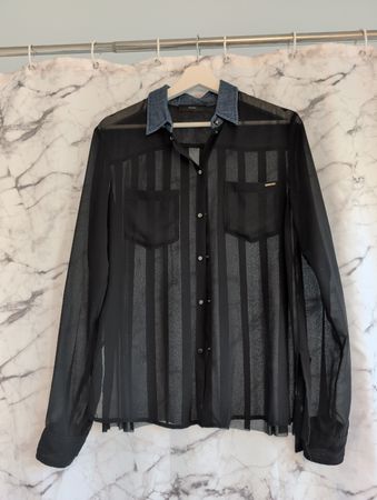 Diesel Bluse transparent schwarz Grösse S