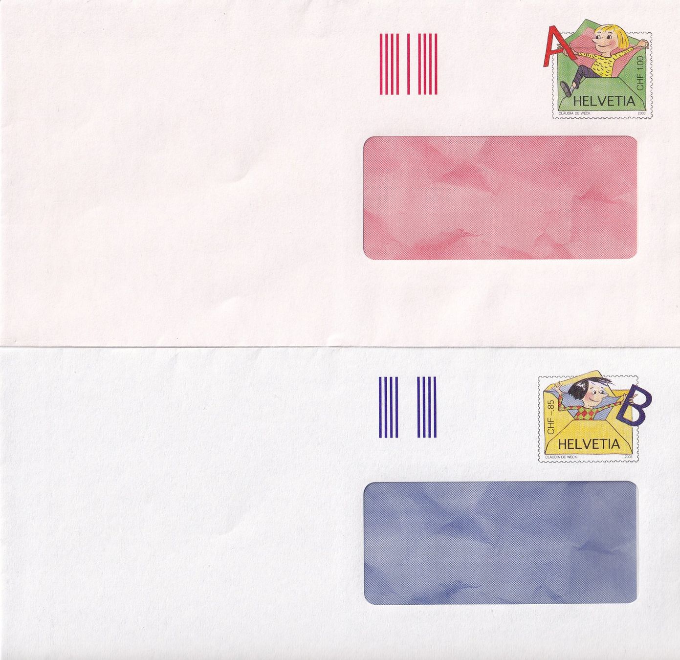 Alle Briefmarken: 2 buste preaffrancate posta A + B 2003 – Neu (gemäss Beschreibung) aus Castione von Rx-stamps