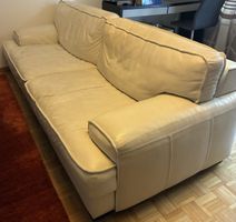 Canapé cuir beige 3 places