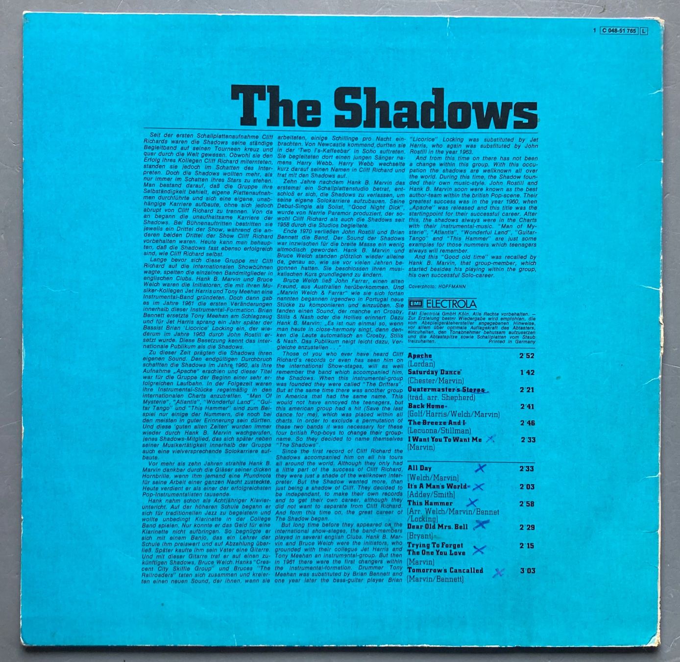 Vinyles: THE SHADOWS - THE SHADOWS – D'occasion à Poliez-Pittet par Newtown-Records 1