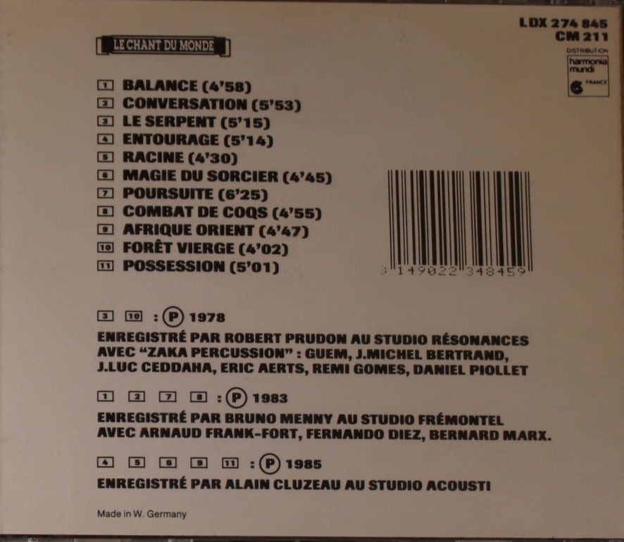 CD: Guem – Percussions – Usato da Luzern venduto da CONTENTI 2