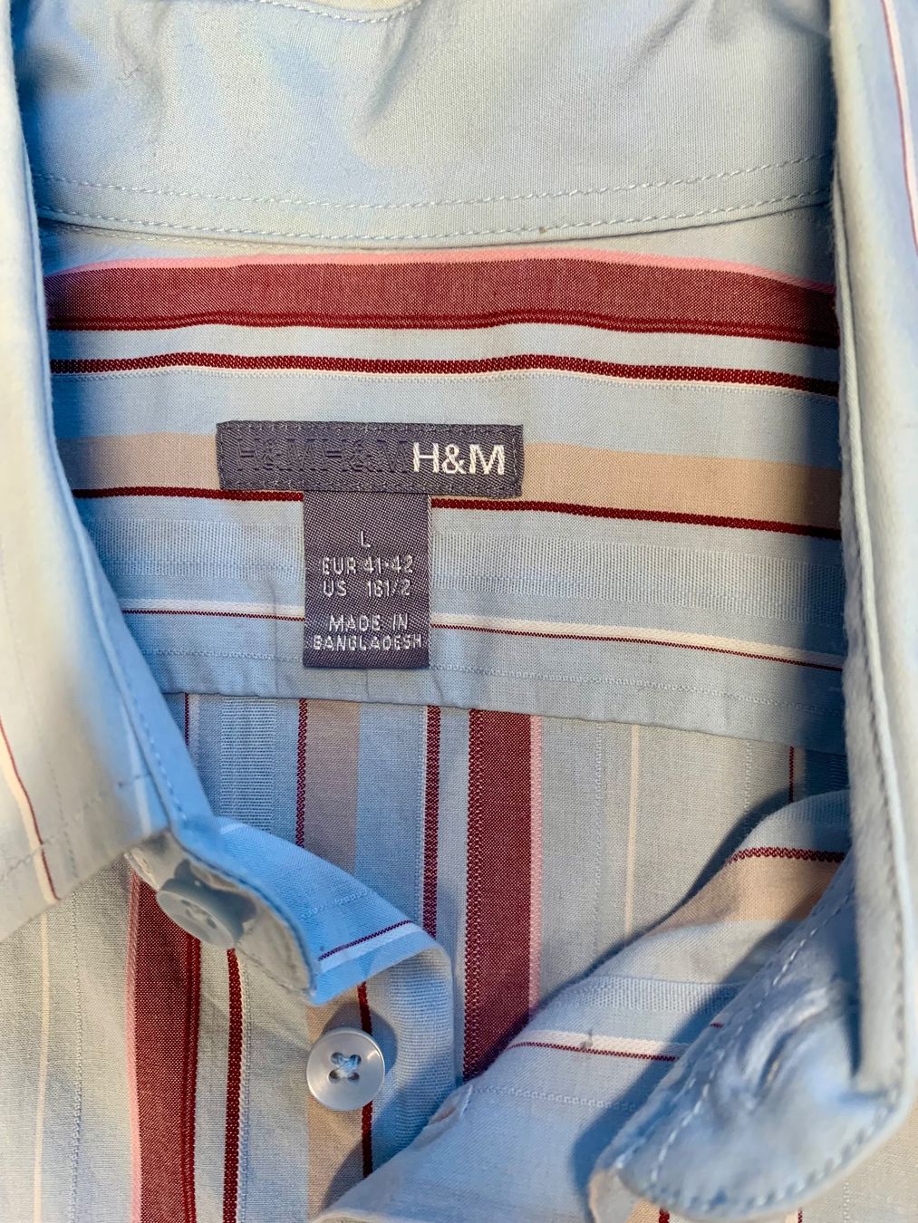 Chemises: Hemd Herren kurzarm L 41 42 hellblau bordeaux – D'occasion à Zeihen par cindyscad 1