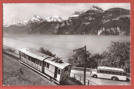 Brunnen - Morschach Bahn mit Autobus - 1956