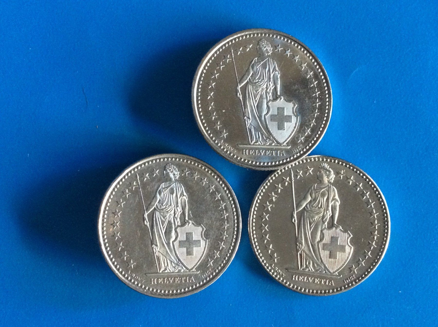 Alle Münzen: 2 francs 2018-2019-2020  Belles – Gebraucht aus Genève von pie_fh2d 1